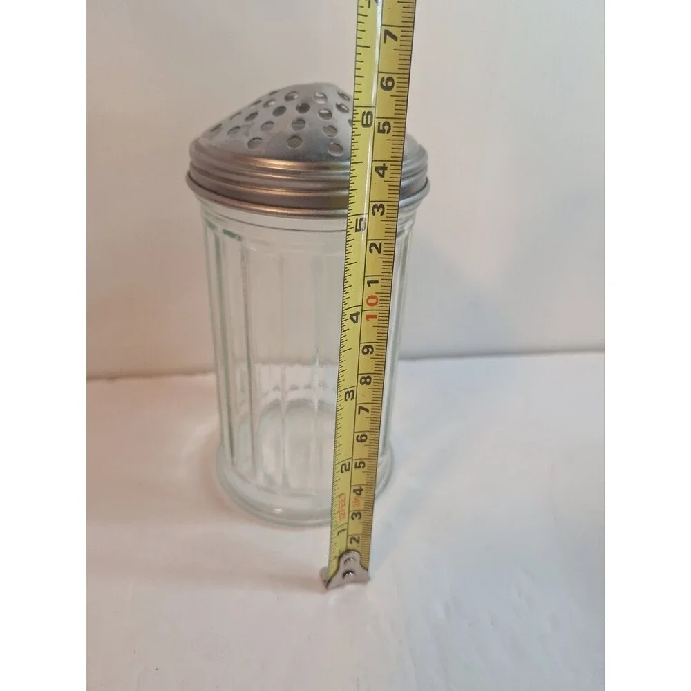 Vintage Chicago Cheese/Pepper  Shaker Restaurant Style Ribbed Chrome Top READ